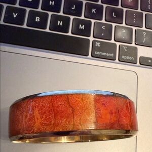 Estate apple coral Red and Orange bangle Bracelet
